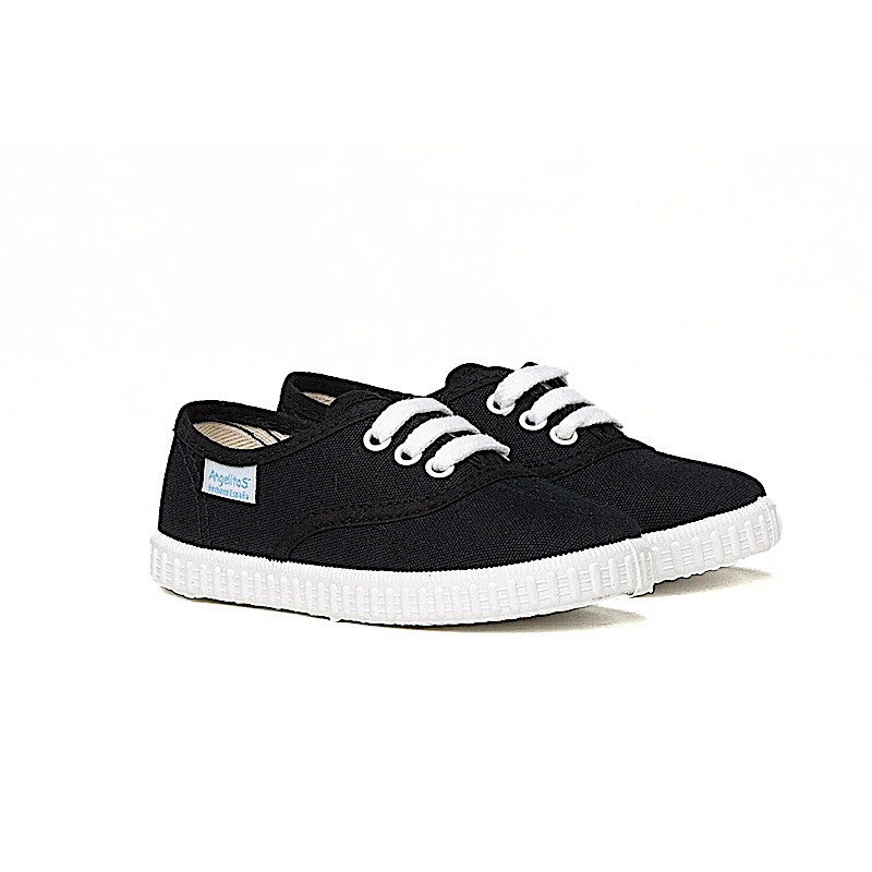 Made in Spain EU20-EU29 Classic Canvas shoes Non Slip Rubber Black 